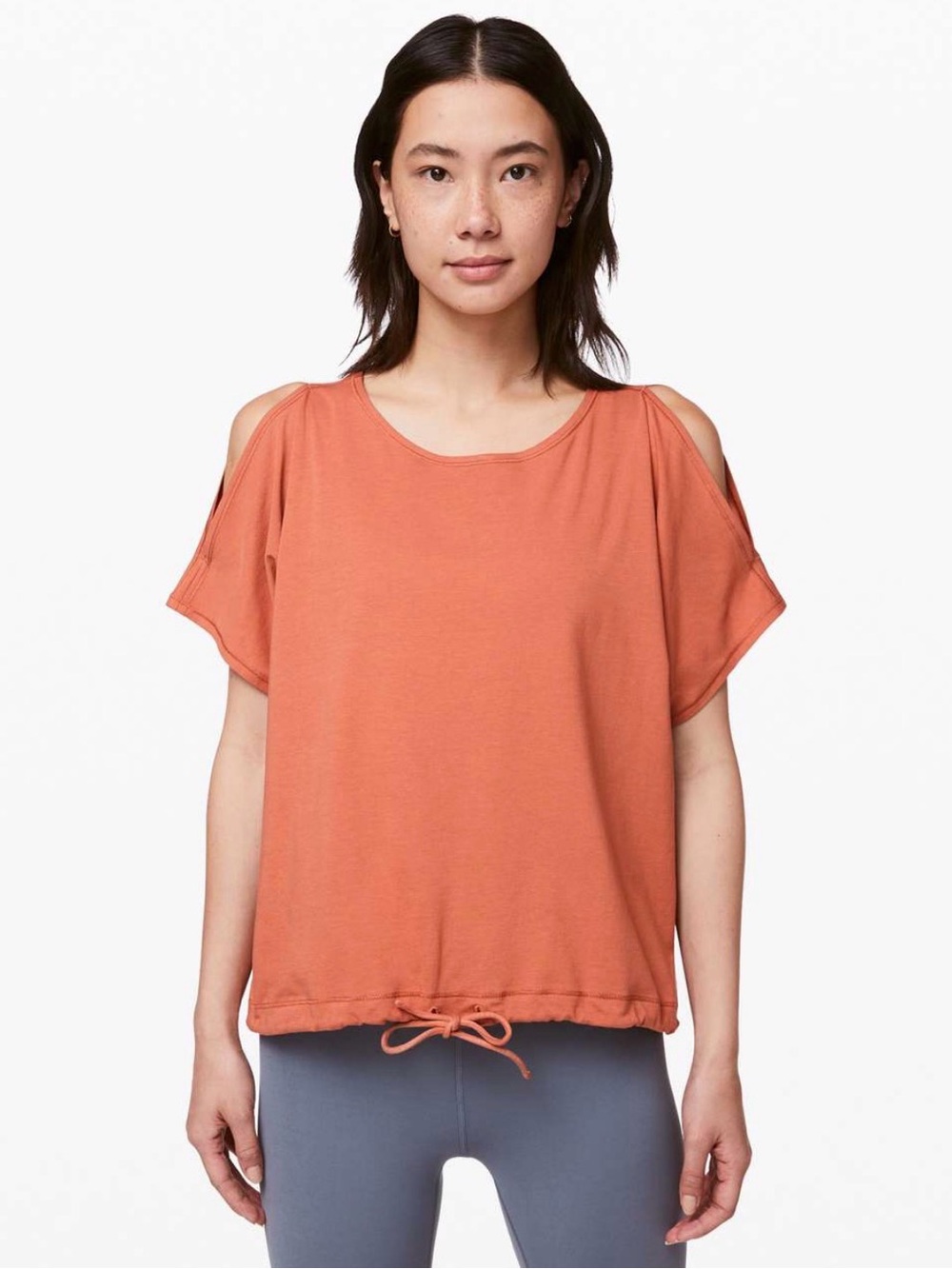 Lululemon Top Bundle Muscle Tank Cold Shoulder Canyon Rock Rust Orange XL/L - Picture 8 of 13